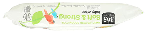 365 64 Count by Whole Foods Market, Soft & Strong Disposable Baby Wipes, Enriched with Coconut Oil