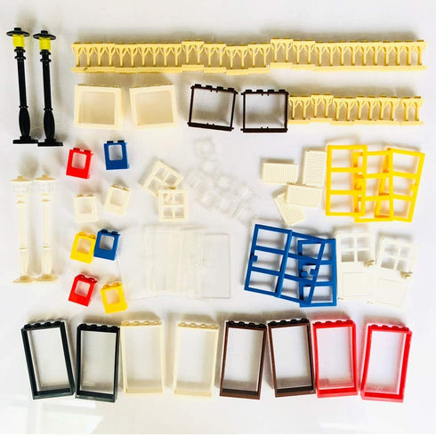 82 Piece Windows, Doors & Fences Building Block Toy Set - Compatible with Major Brands, Children Gifts