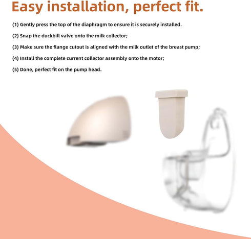 Fukaisu 12pcs 4pcs 8pcs S1 Pro/S1/E10/E20 Breast Pump Parts for eufy, Includes Silicone Diaphragms & Duckbill Valves