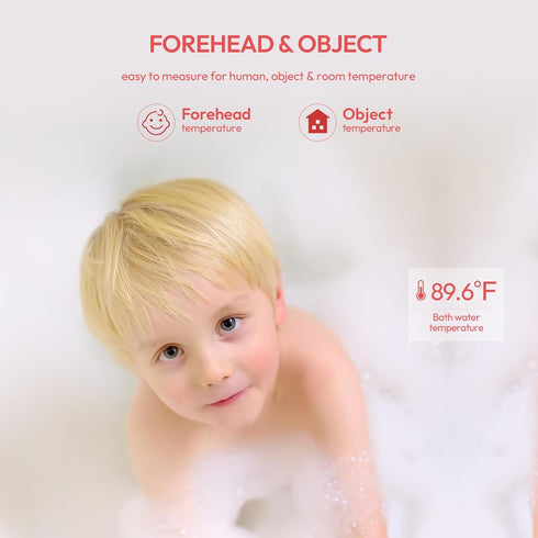 No-Touch Infrared Digital Forehead Thermometer for Adults, Kids & Babies, LCD Backlight Display with Fever Alarm