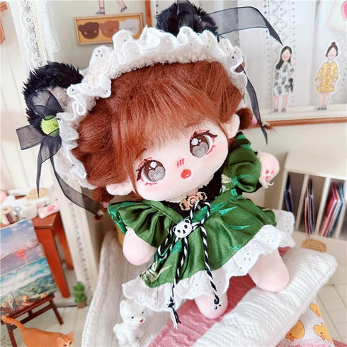 niannyyhouse 20cm Plush Doll Caramel Girl Humanoid Stuffed Body, 8in Normal Body Wearable Clothing Dress Up Gifts