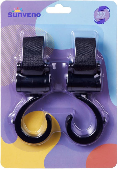 SUNVENO Baby Stroller Hooks for Mom - 2 Pack Purse Shopping Grocery Bag and Accessory