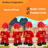 FUNERICA Toy Fireman Action Figures for Kids, Firefighter Figurines Community Helpers Toys for Fire Station Playset