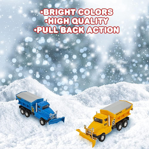 Set 2, Pullback ArtCreativity Pull Back Snow Plow Toys, of Diecast Metal Kids Toys, Cool Car Toys for Boys and Girls