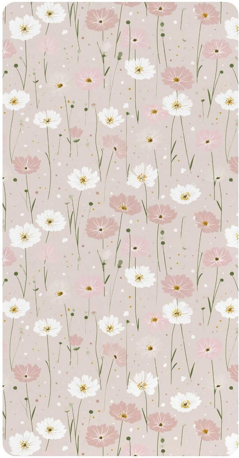 miaozhen Cotton Baby Crib Sheets for Boys Girls Soft Comfy Naughty Grassland Floral