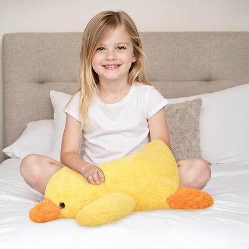 20" 3.3 Niuniu Daddy | Pound Weighted Duck Stuffed Animals for Adults Kids, Giant Weighted Yellow Duck Plush Toy