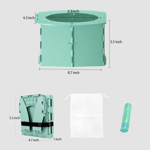 Portable Potty Seat for Toddler Foldable Travel Potty Training Toilet Seat with Cleaning Bags Reusable for Outdoor