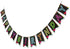Glow Party Happy Birthday Banner Decoration - Assembled 80s Neon Party Supplies, Glow in the Dark Decorations