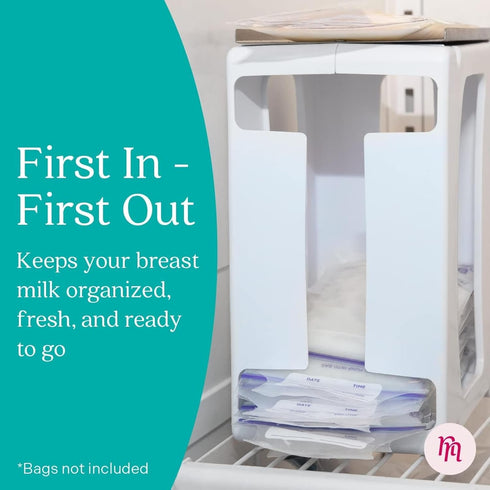 Nurse & Nourish Breast Milk Storage Tower & Freezer Organizer Bin - Space-Saving Rack for Breast Milk Storage Bags