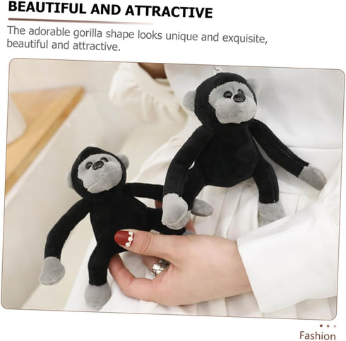 2pcs Plush Monkey Keychains, Stuffed Orangutan Gorilla Keyrings, Cute Animals for Backpacks, Monkey Stuffed Animal