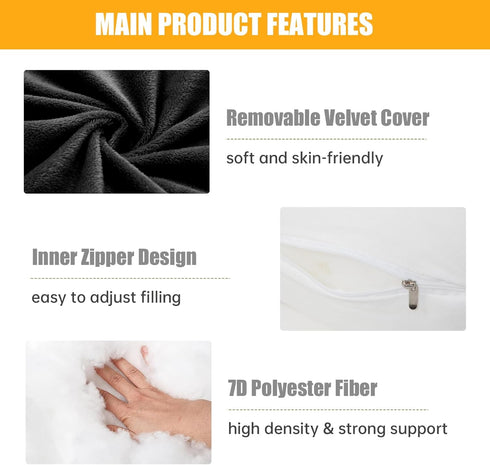 1 MIDDLE ONE Pregnancy Pillow, C Shaped Full Body Pregnant Women Sleeping Pillow for Maternity Support with Cover