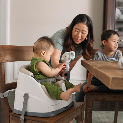 2-in-1 Ingenuity Baby Base Booster Feeding and Floor Seat with Self-Storing Tray - Cashmere