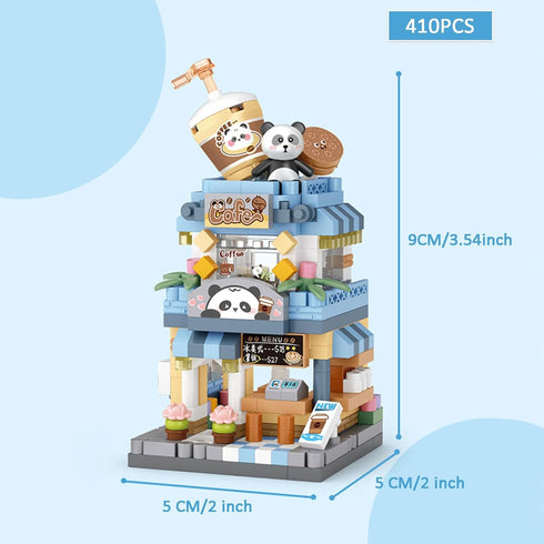 MEIEST 4 Set,Simulation Mini City Shop Street View Building Blocks Model Architecture Collection Particle Construction