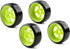 4pcs 1/10 RC Drift Tires 26mm Smooth Hard Plastic Tyre Fluorescent Green 12mm Hex Wheel Rim for On Road Drifting Cars Tamiya HPI MST HSP 3RACING Redcat EPX Exceed RC by Rchobbytop