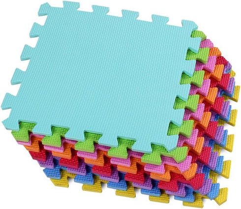 meiqicool Color20pcs EVA Foam Puzzle Play Mat for Baby - Non Toxic Interlocking Soft Floor Tiles - Kids Toddler Infant