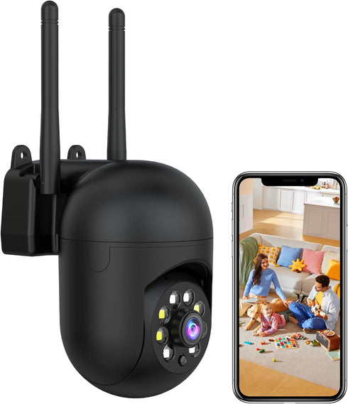 JAIOTlink 2K Security Camera Wired, 2.4/5GHz Home WiFi Camera, 360 PTZ Baby Monitor