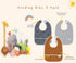 Baby Bibs for Eating - Waterproof Baby Feeding Bibs 3 Packs Washable for 6-24 Months