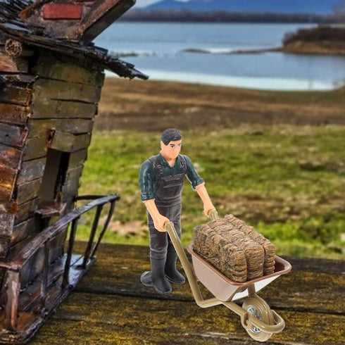 Toddmomy 12pcs Farm Accessories Model Miniature Farmers Figurines - Mini Farm for Kids & Toddlers