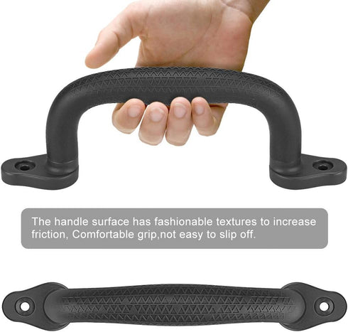 Dolibest Set of 4 Safety Playground Handles - Swing Set Kids Safety Hand Grips for Climbing Frame & Play House (Black)