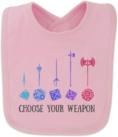 GRAPHICS & MORE Choose Your Weapon Dungeon RPG Dice Baby Bib