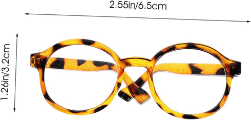 Toyvian 2pcs Doll Glasses Clear Glasses for Kids DIY Doll Supplies Kids Round Glasses Retro Glasses Decorative