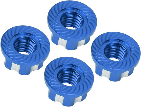 VGEBY 4pcs RC Hex Nuts, M4 Aluminum Alloy Wheel Hex Nuts for D3 D4 1/10 RC Car (Dark Blue)
