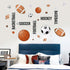 Supzone Sport Balls Wall Stickers Boys Wall Decals for Basketball Soccer Baseball Football Hockey Playroom Decor