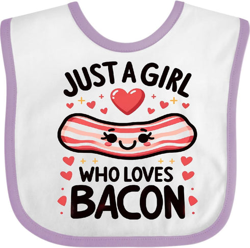 inktastic Just a Girl Who Loves Bacon Baby Bib