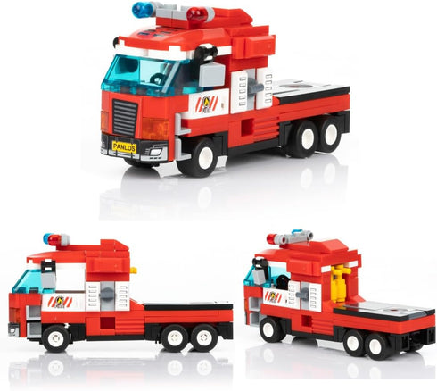 Set (646 Block Builder Fire Truck Building Block Pieces). Fire Rescue Truck Includes Five Different attachments and a
