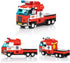 Set (646 Block Builder Fire Truck Building Block Pieces). Fire Rescue Truck Includes Five Different attachments and a
