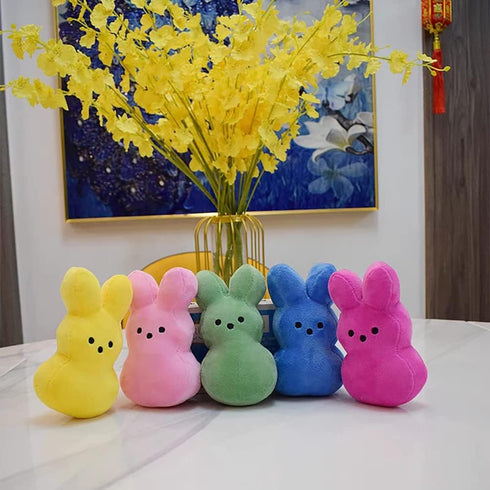 6Pcs Easter Bunny Plush Toys, Cute Animal Bunny Stuffed Dolls for Easter Basket Stuffers for Kids
