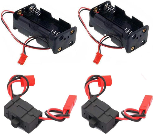 2Set ShareGoo On/Off Power Switch Battery Receiver & 4 Cell AA Battery Container Case Holder Pack Box