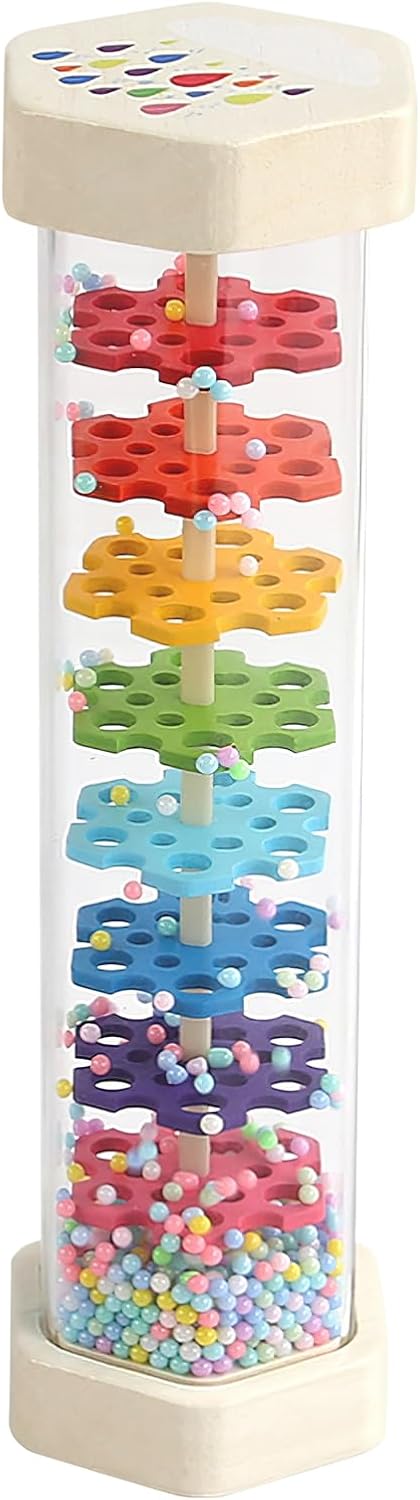 WODI Wooden Rain Stick Baby Toys for 0-12 Months, Montessori Musical Instrument for 1 Year Old Gifts