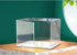 MECC Countertop (14x8x12inch/35x20x30cm) Openable Clear Acrylic Display Case-Assemble Box with White Base