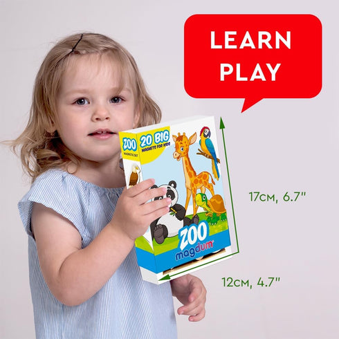 ZOO Animal Magnets for Kids - Large Fridge Magnets for Toddlers - Educational Magnetic Toys for 3 Year Olds - Jungle
