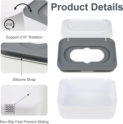 Sarlamd Flushable Wipes Dispenser for Compatible with Cottonelle, Refillable Wet Wipe Holder with Easy Pull Design