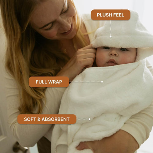 100% Parker Baby Co. Premium Soft Ring Spun Cotton Hooded Toddler and Kid Bath Towel Plush Towel with Hood for Toddlers