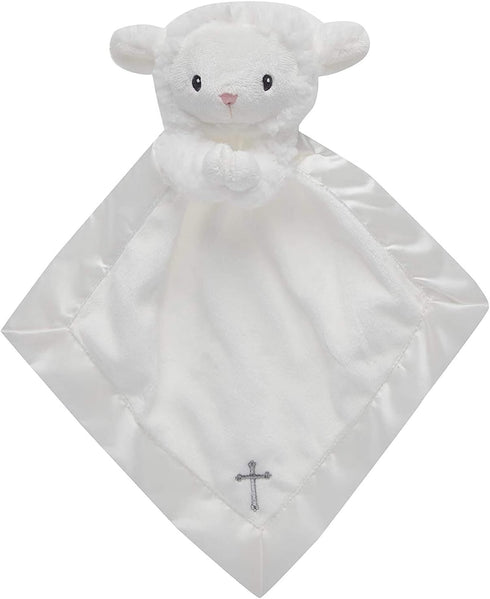 Baby Aspen Bedtime Blessings Lamb Lovie Security Blanket, Rattle, Newborn Toy, White, 1 Count (Pack of 1)