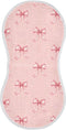 Qinllo 1 Pack Muslin Burp Cloths Pink Ribbon Bow Cotton Baby Burp Cloths