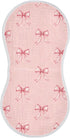 Qinllo 1 Pack Muslin Burp Cloths Pink Ribbon Bow Cotton Baby Burp Cloths