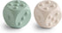 mushie Silicone Dice Press Toy, Baby Sensory Play for 10+ Months (Cambridge Blue/Shifting Sand)