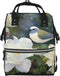 FHEDVBN Gardenia Flowers Birds Diaper Bag Backpack for Women Multifunction Waterproof Mummy Backpacks