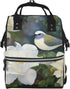 FHEDVBN Gardenia Flowers Birds Diaper Bag Backpack for Women Multifunction Waterproof Mummy Backpacks