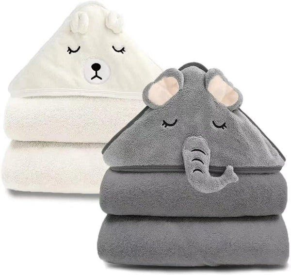 YECELINST URSEORY 2 Pack Hooded Baby Towels, Premium Soft Bath Towel for Babies,