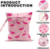 CQM 12x10 Inch, Seamless Pink Flamingo Wet Bags Flamingos Pattern Waterproof Travel Laundry Bags, Reusable Wet Dry Bag