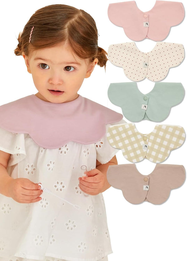 Konny Baby Bib 3/5/7-Pack Set, 360 Rotate, Soft and Absorbent Drooling for