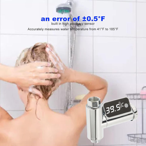 Vikye Digital Thermometer, LED Display Water Shower Thermometer Rotatable Screen, Baby Bath Water Temperature