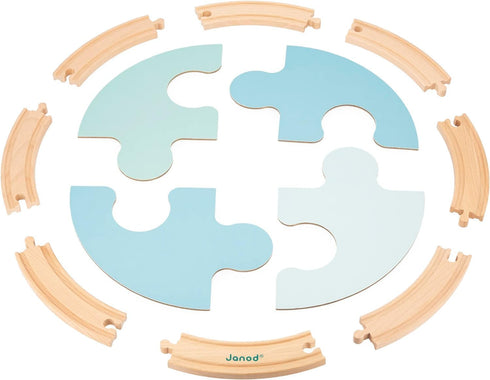 Janod Bolid FSC Wood and Cardboard Sailboat Track - Early Toy with Circuit, Puzzle & Accessories for 2 Years +