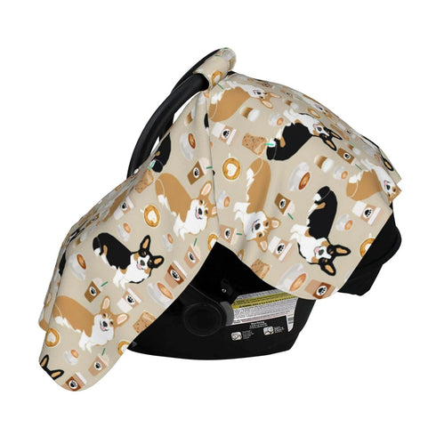 Norchzi 39x27.5 Inches Corgi Gifts for Corgi Lovers Baby Car Seat Canopy Cover Multi Use Nursing Cover for Newborn