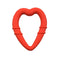 Heart-Shaped Silicone Baby Teether Teething Ring, BPA Phthalate Free Non-Toxic Toy for 3 Months+ (Red)